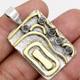 Ag296 - Pandantiv, argint 925 marcat, partial aurit, herkimer diamond