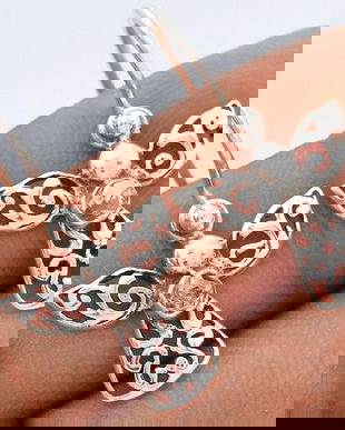 Ag281 - Cercei cu tortite, argint 925, herkimer diamond, ingerasi