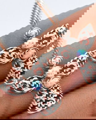 Ag280 - Cercei cu tortite, argint 925, fire opal, ingerasi