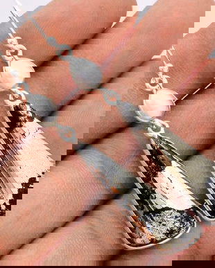 Ag259 - Cercei cu tortite, argint 925, pirita in magnetit, perle