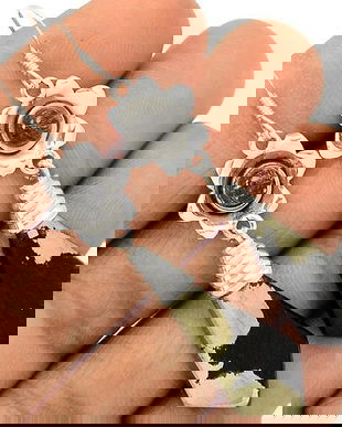 Ag258 - Cercei cu tortite, argint 925, pirita in magnetit, cuart rutilat