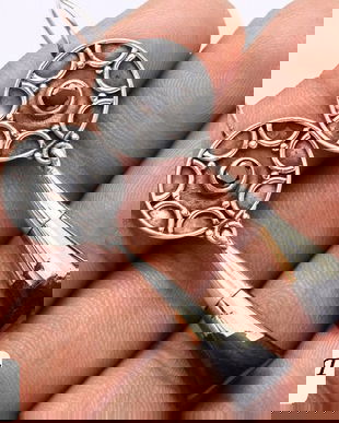 Ag194 - Cercei cu tortite, argint 925, pirita in magnetit, cuart rutilat