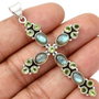 Ag257 - Pandantiv, argint 925, labradorit si peridot, cruciulita
