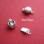 Inchizatoare ornamentala din argint 925 rodiat rotunda cu valuri 17x9x5.5 mm