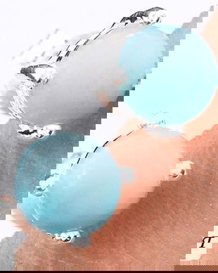 Ag236 - Cercei cu tija / surub, argint 925, larimar dominican