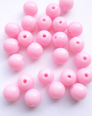 LMA812 - margele (10 buc) acrilice roz 8 mm