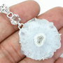 Ag233 - Pandantiv, argint 925, cuart solar alb, diamond herkimer