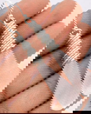 Ag264 - Cercei cu tortite, argint 925, selenit, alb, efect frosted