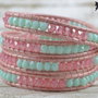 Bratara wrap cu snur de piele si cristale ''Sweets''
