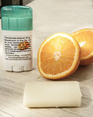 Deodorant natural, 80 gr. - portocale, citronella si tea tree.