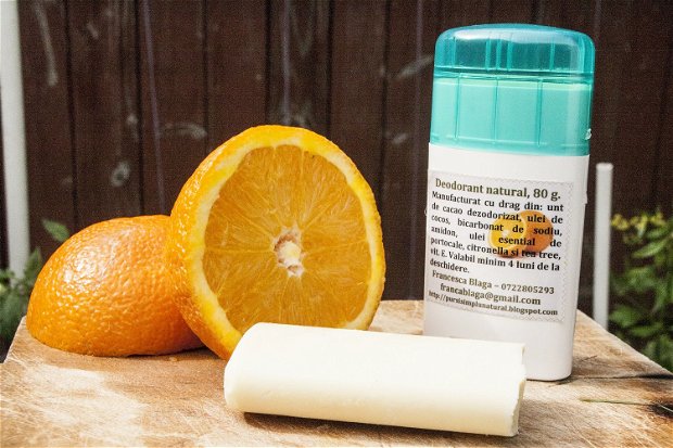 Deodorant natural, 80 gr. - portocale, citronella si tea tree.