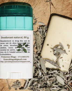 Deodorant natural, 80 gr. - salvie, citronella si tea tree.