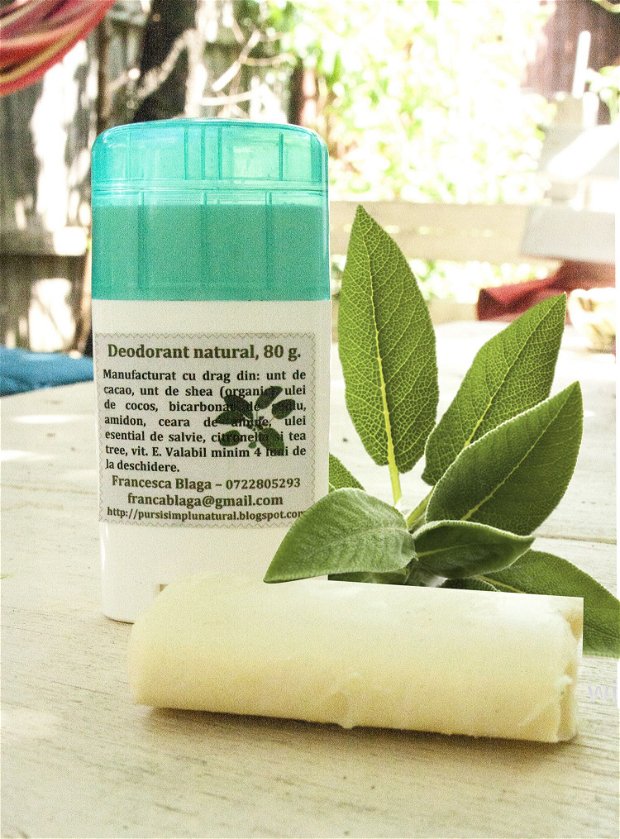 Deodorant natural, 80 gr. - salvie, citronella si tea tree.