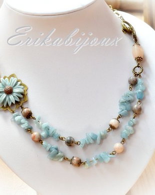 Colier Blue sky-Colectia ,,Blossoming jewelry"
