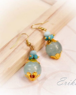 Cercei blue agat