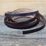 50cm Snur lat ,piele naturala maro,pentru bratari  5x2mm  (ELGE 007)