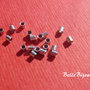 (10 bucati) Crimp cover (acoperitor de nod)  distantier din argint rodiat aprox 1.5x1.5 mm