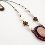 Colier elegant cu perle si cuart roz