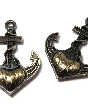 Pandantiv metalic, ancora, bronz, 38x28.5 mm