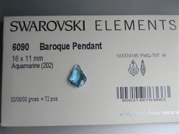 Pandantiv Swarovski - Baroc 16 mm - 6090-202