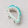 Conector cu agata druzy teal deschis cu alb in rama argintata