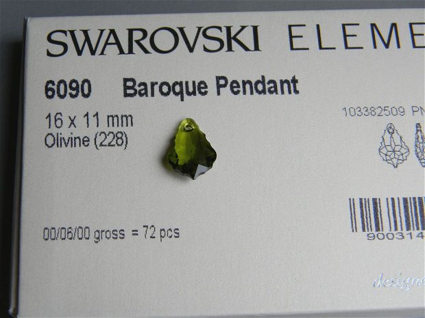 Pandantiv Swarovski - Baroc 16 mm - 6090-228