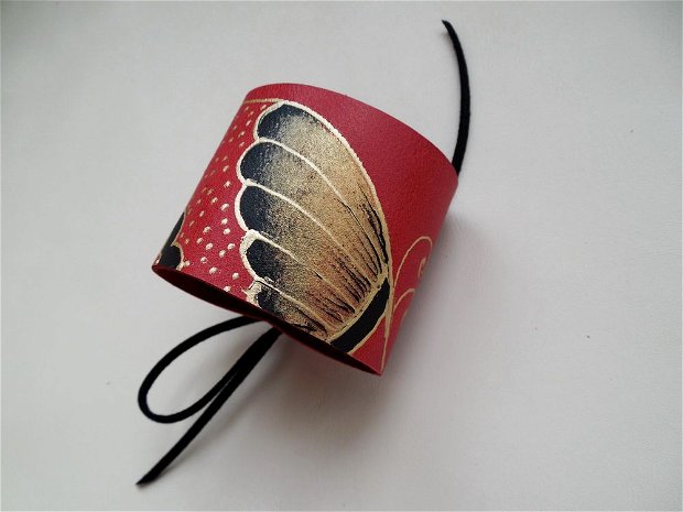 bratara handmade unicat- Red Butterfly