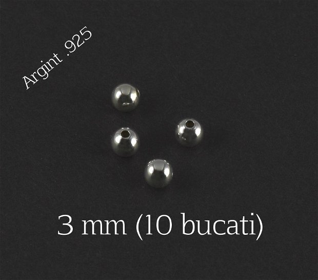 Distantiere Argint 925 - 10 bucati, 3 mm