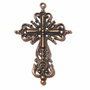 Pandantiv metalic, cruciulita, cupru, 64x43 mm