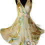 Fluturi colorati, rochie de matase naturala