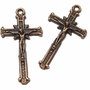 Pandantiv metalic, cruciulita, cupru, 36x19 mm