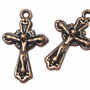 Pandantiv metalic, cruciulita, cupru, 23.5x15 mm