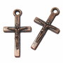 Pandantiv metalic, cruciulita, cupru, 24x13 mm