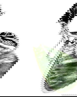 Ag265 - Pandantiv, argint 925, seraphinit rusesc, verde padure, lacrima