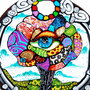 Tablou , Pictura pe Sticla , Magic Tree Of Life - Sunrise - GOA Trance Collection