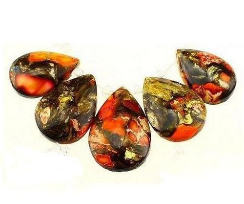 8059 - SET Pandantiv, 5 piese picatura, variscite si sediment marin, rasini speciale