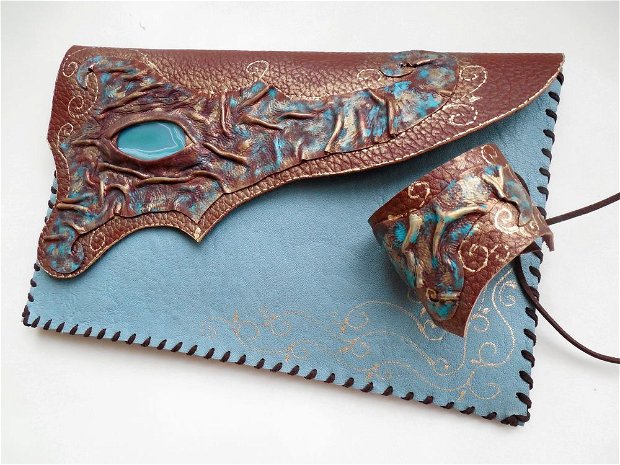 bratara handmade unicat- Turquoise Dragon