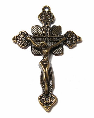 Pandantiv metalic, cruciulita, bronz, 48x31 mm