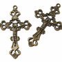 Pandantiv metalic, cruciulita, bronz, 43.5x26 mm