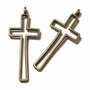 Pandantiv metalic, cruciulita, bronz, 42x16 mm