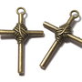 Pandantiv metalic, cruciulita, bronz, 40x26 mm