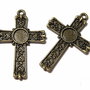 Pandantiv metalic, cruciulita, bronz, 30.5x21.5 mm