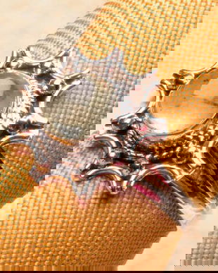 Ag228 - Inel, argint 925, labradorit, floare