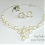 Rezervat- Set bijuterii perle de cultură – colier şi cercei perle de cultură