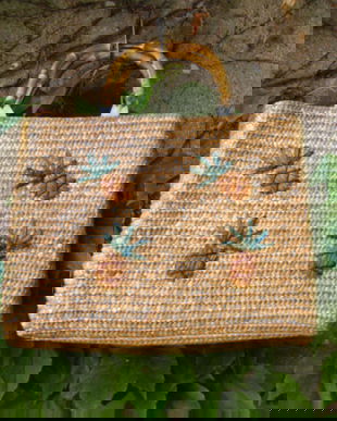 Cos plaja -geanta din pai