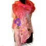 Flori de vara- sal,esarfa de matase naturala impaslita cu mix de lana merino