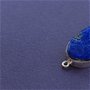 Conector oval cu Lapis Lazuli in rama argintata - albastru intens