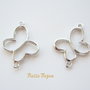Fluturas - link din argint 925 cu 2 prinderi 17x10x2 mm