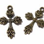 Pandantiv metalic, cruciulita, bronz, 25x16 mm