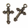 Pandantiv metalic, cruciulita, bronz, 22x12 mm